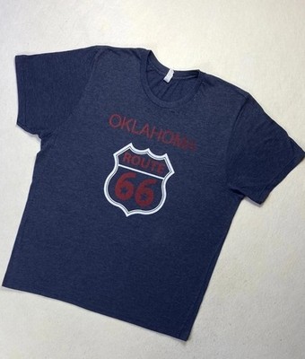 US Printed T-Shirt / Print Route 66 Oklahoma Baumwolle Farbe Grau Größe XXL