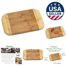 Sustainable Bamboo Wood Two-Tone Cutting Board, 11.75 x 7.75 - Easy to Maintain