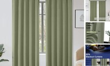 Sally Blackout Curtains 84 Inches Long 2 50"W x 84"L Pack of 2 Sage Green