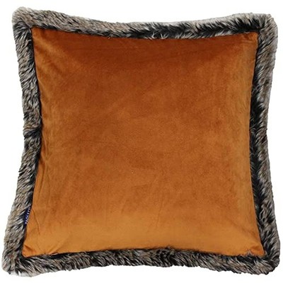 Kiruna Platz Kissenbezug  Rust Orange  Faux Velvet Look and Feel  Faux Pelzbe...