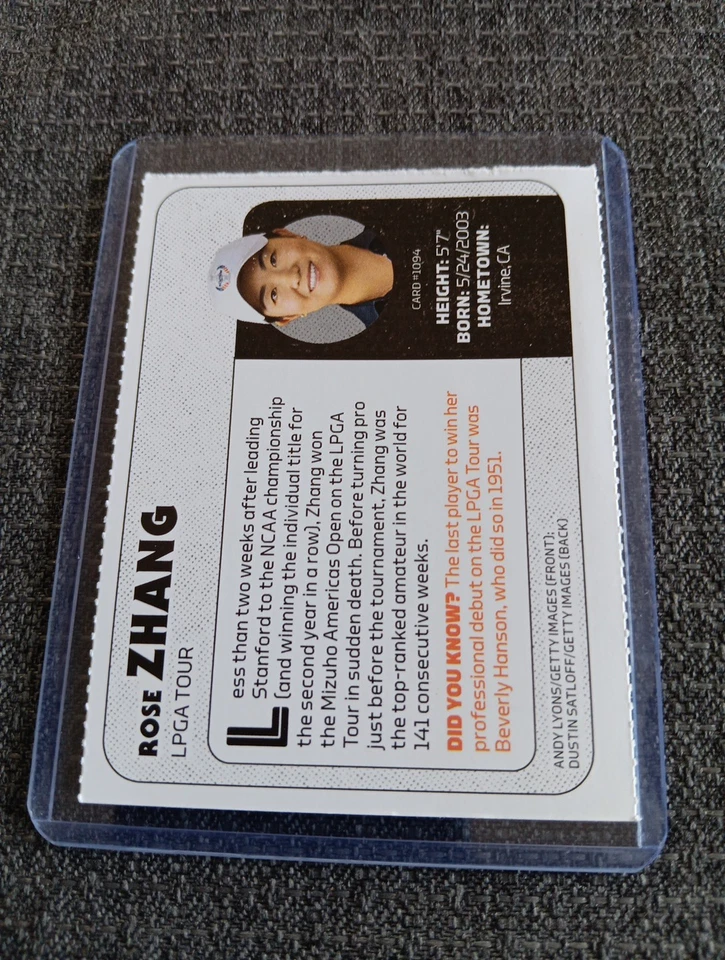Rose Zhang Rookie Sports Illustrated for Kids SI RC Card Golf 2023 LPGA  - Image 2 of 2