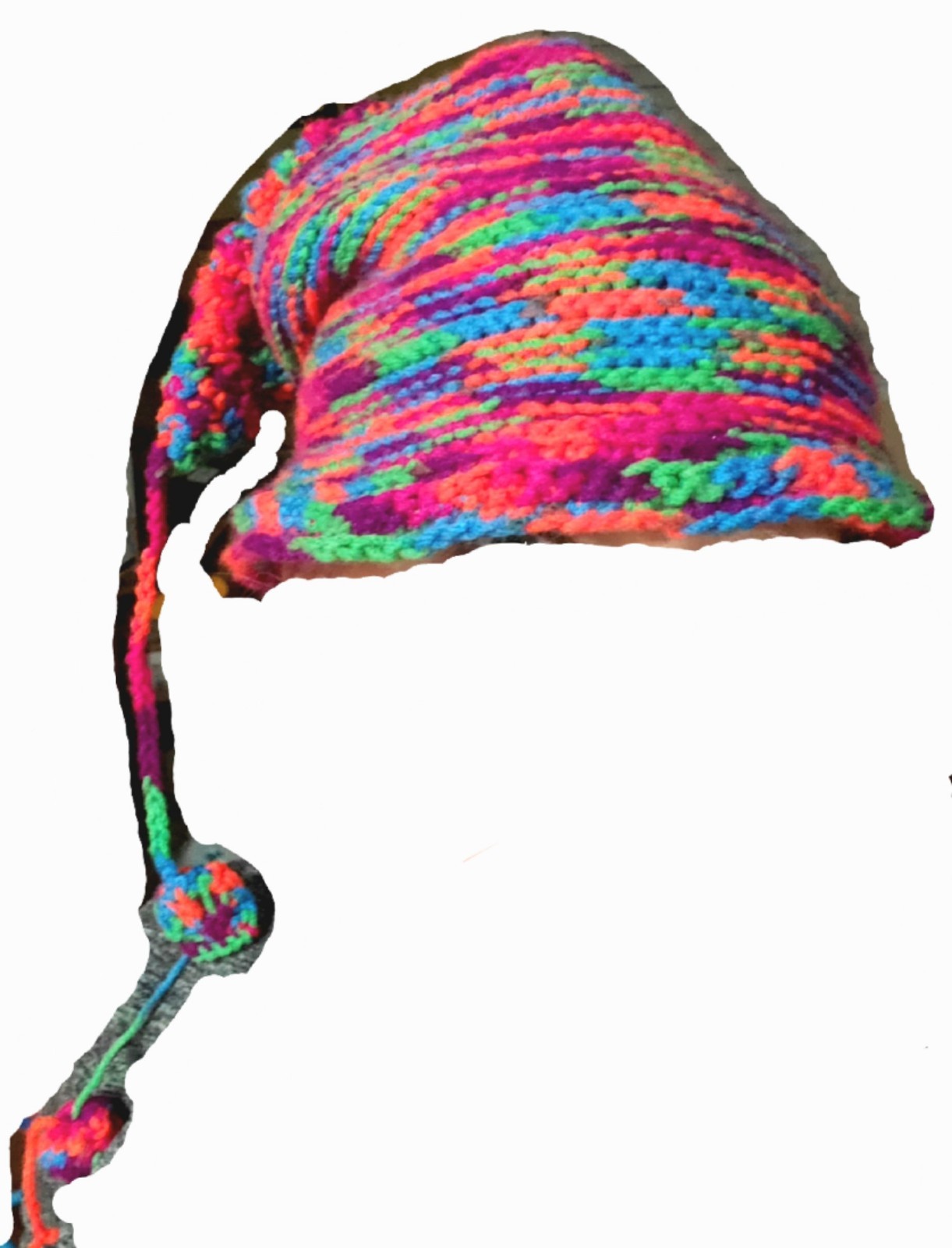 Multi-Color Crochet Hat Hand Made Adult One Size Fits Most