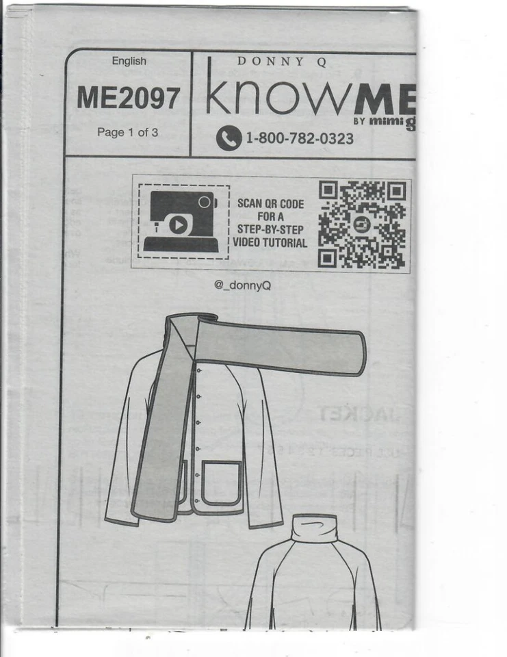 McCall's know ME Sewing Pattern ME2097 Men's Jacket w/Scarf by: Mimi G. 34-42 - Image 3 of 4