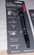 KIKKERLAND 7-in-1 gadget pen  BLACK   NEW