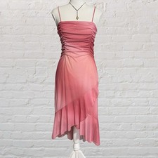 vintage y2k Taboo fairycore pink glitter chiffon prom dress S asymmetric ruffle