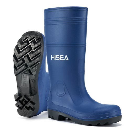 HISEA Men's Rain Boots w/Steel Shank Waterproof Garden Fishing Outdoor Work Boot - Picture 18 of 51