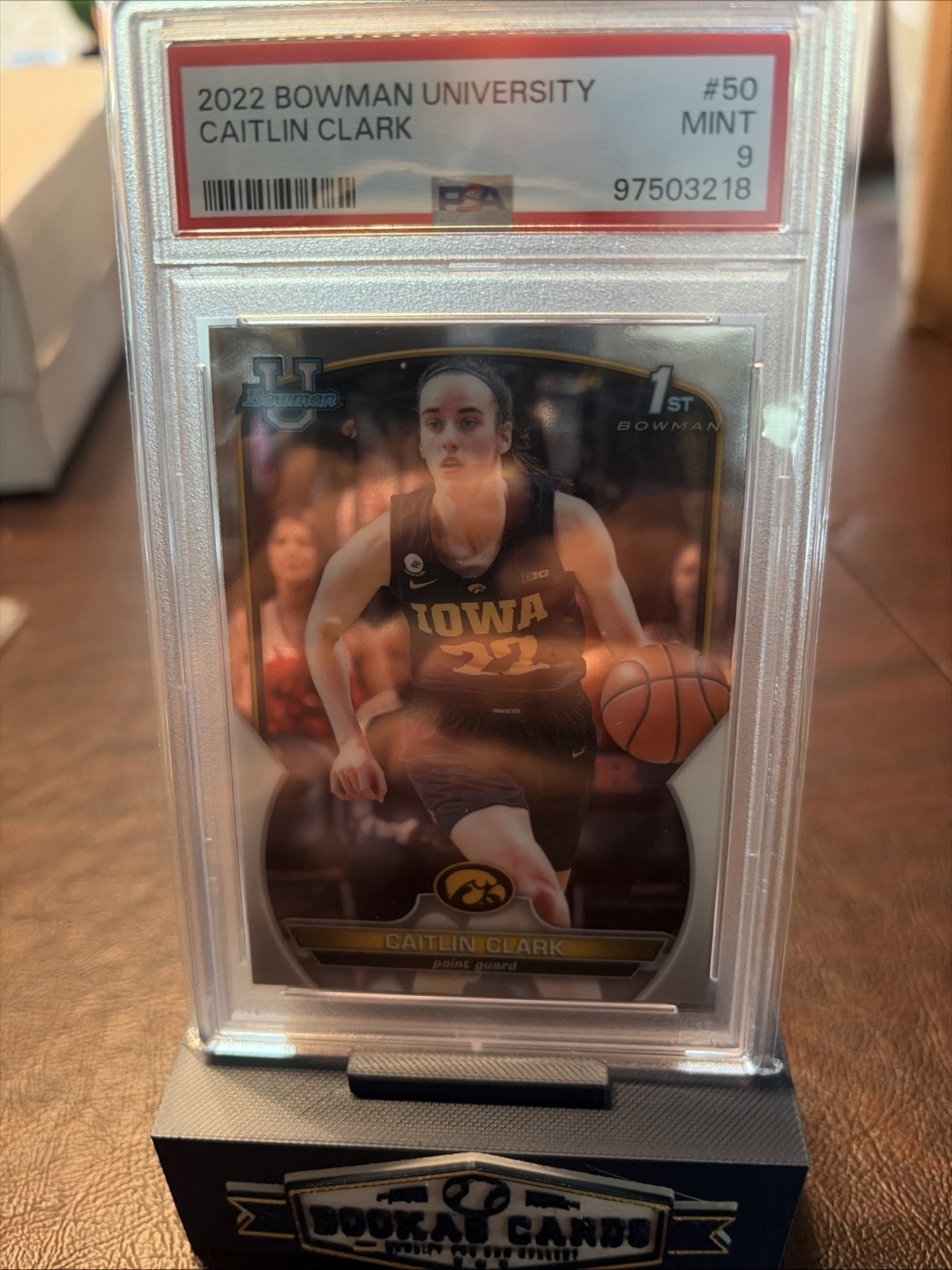 2022-23 Bowman Chrome University Basketball Caitlin Clark #50 1st PSA 9🔥🔥🔥 view 1
