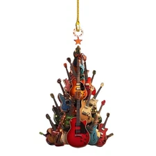 Rockin Around The Guitar Christmas Tree Ornament Xmas Party Decorations