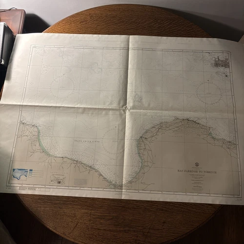 1968 Mediterranean Sea Libya Ras Baruch To Tobruch nautical chart