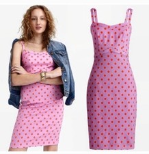 J. Crew Faille Empire Waist Sheath Baxter Polka Dot Pink Dress 4
