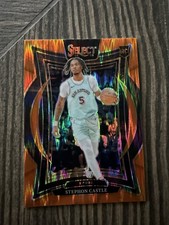 2024-25 Panini Select Stephon Castle Prizm #72 Spurs Concourse Orange Flash RC