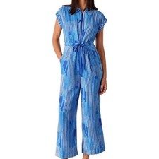 NWOT Whistles Striped Tie-Waist Woven Jumpsuit Size 10