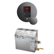 Mr. Steam R06C10AL0000 MS 6 kW Steam Generator Package Round Brilliant Black