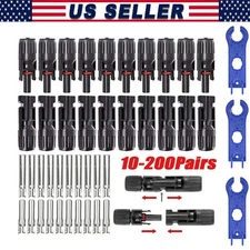 10/20/50/100 Pairs Male Female Solar Cable Connectors For DIY Solar Panel US