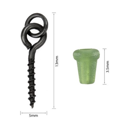 TARUOR 20pcs Threaded Boilie Bait Screws 40pcs Fishing Hook Stop Hook IEYD YTMJ