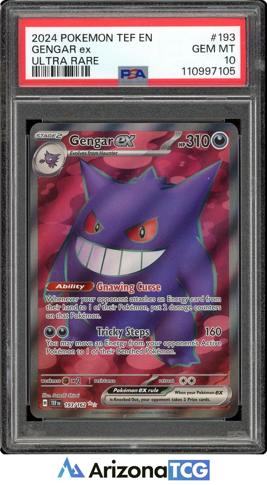 2024 Pokemon Gengar ex 193/162 Ultra Rare Temporal Forces PSA 10 GEM MINT