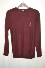 US Polo Association men's burgundy V-neck jumper/sweater size XL