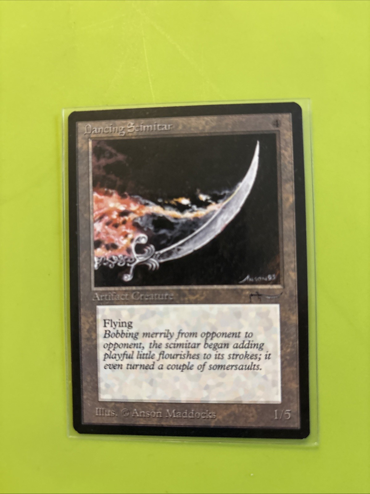 Magic the Gathering Dancing Scimitar Card Arabian Nights Edition