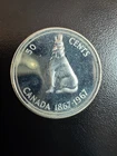 1967 80% SILVER Canada 50 Cents - AU/MS - Elizabeth II - 100th Anniversary Comm!