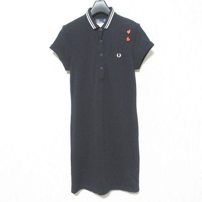 FRED PERRY x Amy Winehouse Collaboration Polo Dress, Size UK8, Black Women USED