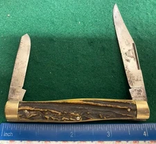 Hen & Rooster Gutmann Moose Knife, Genuine Stag Handles