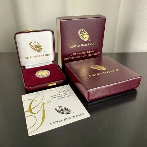 2018 W $10 United States Mint American Liberty USA 1/10 oz .9999 Gold Proof Coin