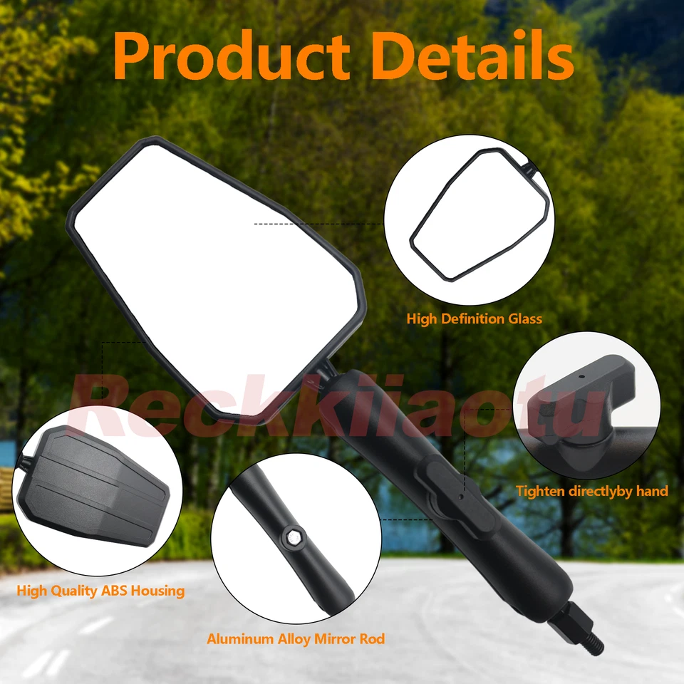 Espejos retrovisores ajustables de aventura para motocicleta de 8/10 mm para Honda Suzuki Victory Foto 3 de 4