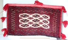 2 Pillowcases Turkish Wool Decorative Rug Colors, Red, Black and Cream