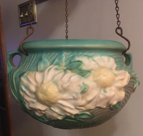Vintage Roseville Pottery Peony Jardiniere Planter – Model 661-5 – c. 1942