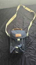 Canon Vintage Camera Bag Case Black Tan Canvas Padded DSLR SLR Shoulder