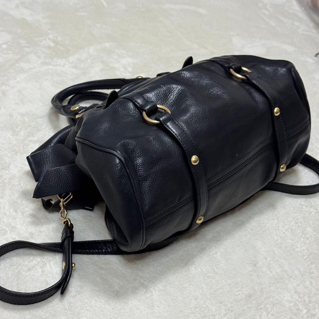 Miu Miu Vitello Lux Ribbon 2Way Leather Handbag Shoulder Strap
