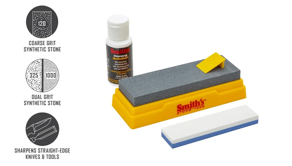 Smith’s SK2 2 Kit de Afiação de Pedras – 5” Médio + 4” Pedras Finas do Arkansas + Ho... - Imagem 2 de 4