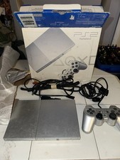 Sony PlayStation 2 PS2 Slim Silver Console, Controller with Box SCPH-90001