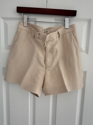 Zadig & Voltaire Violeta Linen Tailored Shorts   Powder