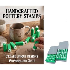 Clay Alphabet Stamps Set, 74pcs Uppercase/Lowercase/Numbers/Symbols, 1/4" Tall