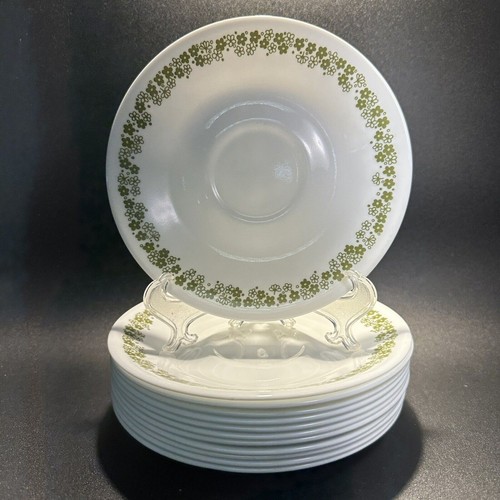 VINTAGE Corelle Saucers Spring Blossom Crazy Daisy 12 Piece Set