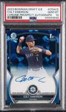 2023 BOWMAN DRAFT SAPPHIRE ED CHROME PRSPCT AUTOS COLT EMERSON 30/199 PSA 10