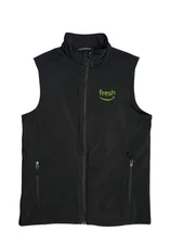 AMAZON FRESH Black Warm SOFT-SHELL VEST Tech Company Hike Gym Jacket Men's SMALL