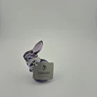 Vintage Fenton Art Glass Ears Up Rabbit Figurine Purple W / Label 2 ¾ IN tall