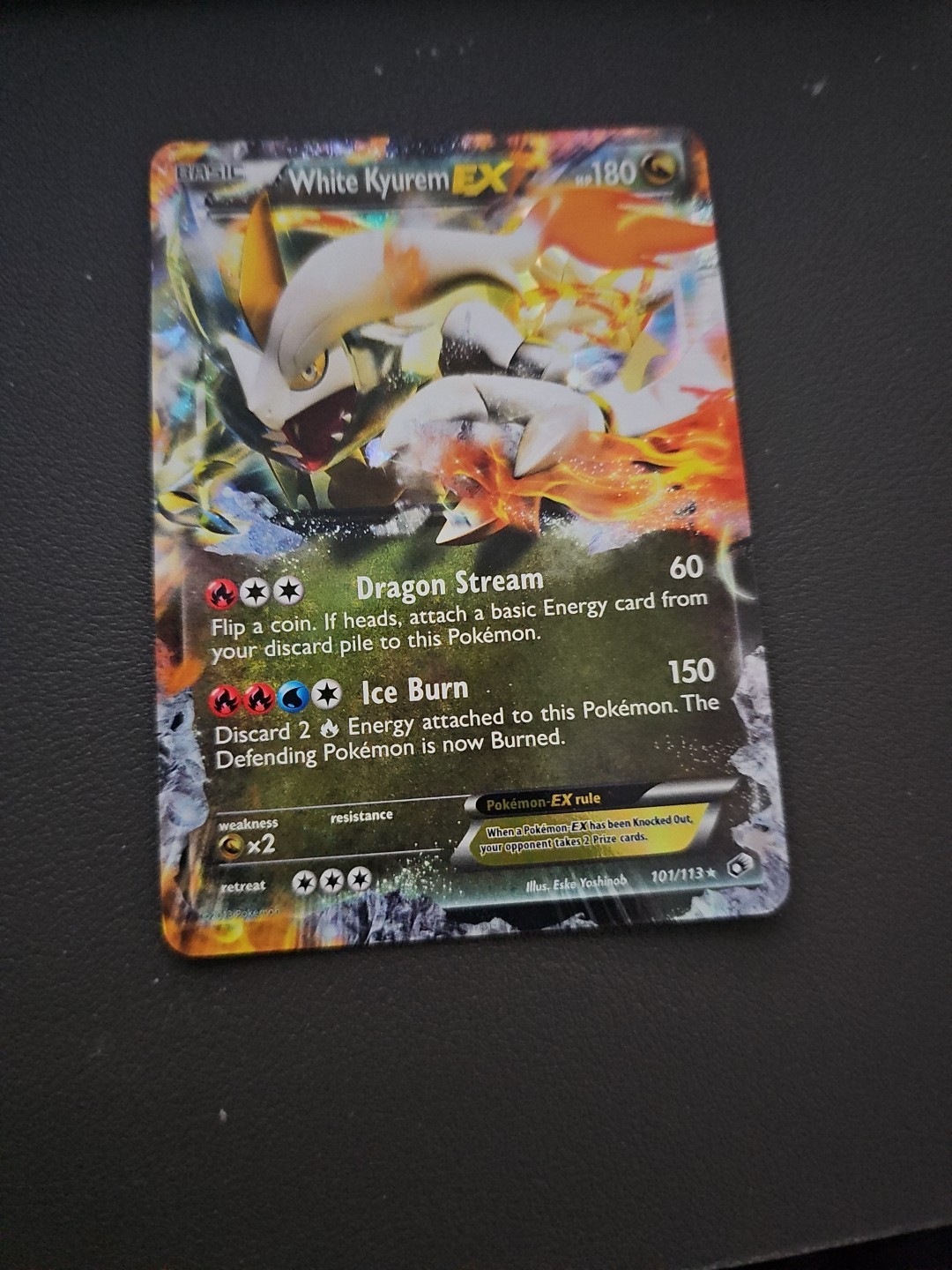 Pokémon TCG White Kyurem EX 101/113 Ultra Rare Legendary Treasures LP