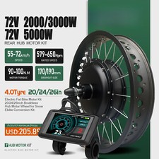 72V 2000W3000W5000W Snow E-Bike Motor Kit 4.0 Tire 20 24 26in Brushless Rear Hub