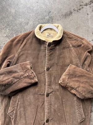 Vintage 60s SKM Penguin Sherpa Lined Corduroy Jacket Mens Size