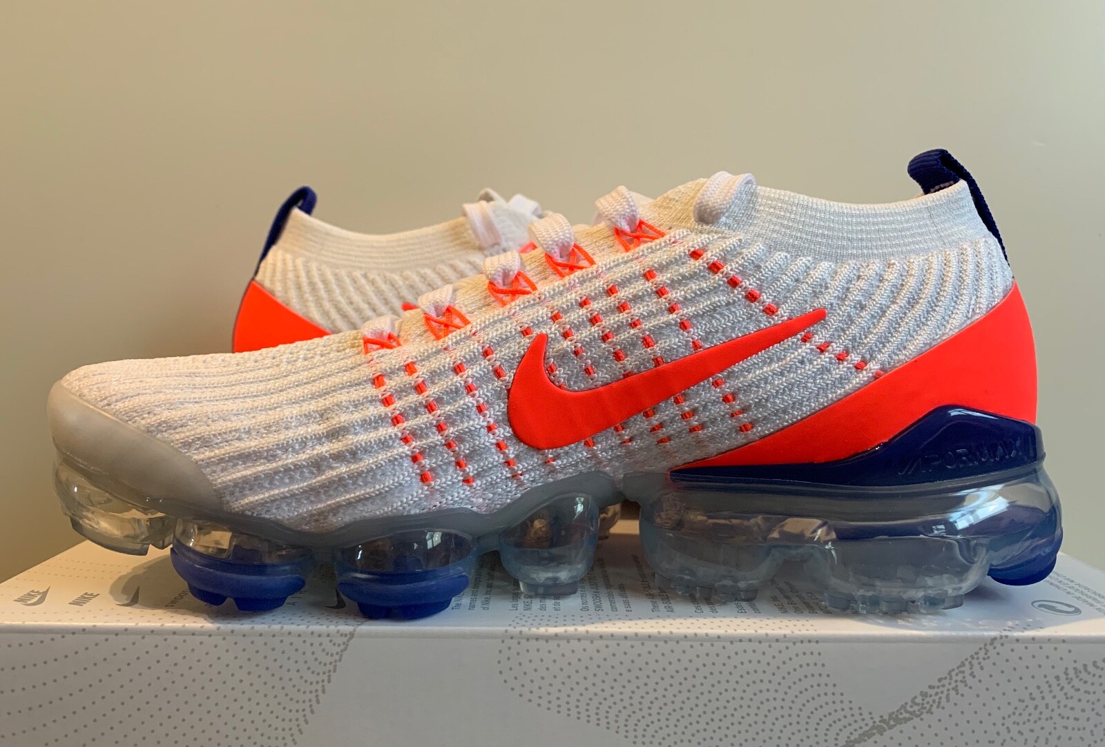 nike air vapormax flyknit 3 white habanero red