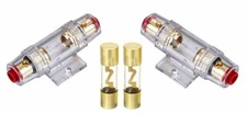 2 IMC Audio In-Line 4/8 Gauge AGU Fuse Holder w/ (2) 100 Amp Fuse for Car Audio