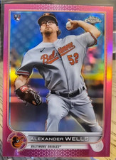 2022 Topps Chrome Pink Refractor Alexander Wells RC #49 Baltimore Orioles
