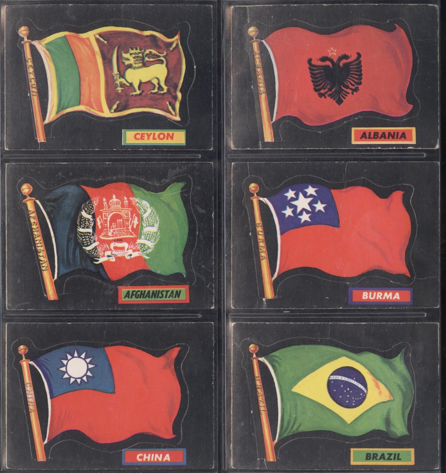 1970 O PEE CHEE T.C.G. FLAGS OF THE WORLD STICKER CARD PUNCH OUT 1-77 SEE LIST