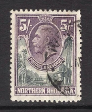M17865 Northern Rhodesia/Zambia 1925 SG14 - 5/- slate grey & violet