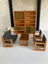 125⚜️ Ancien Mobilier de Poupée Salon en Bois Vintage