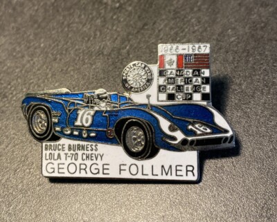 Chevy Lola T-70 Pin Anstecknadel 1966-1967 Bruce Burness George Follmer Emaille