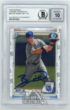 Bobby Witt Jr 2020 Bowman Chrome Prospects Autographed Card #BCP25 - BAS 10